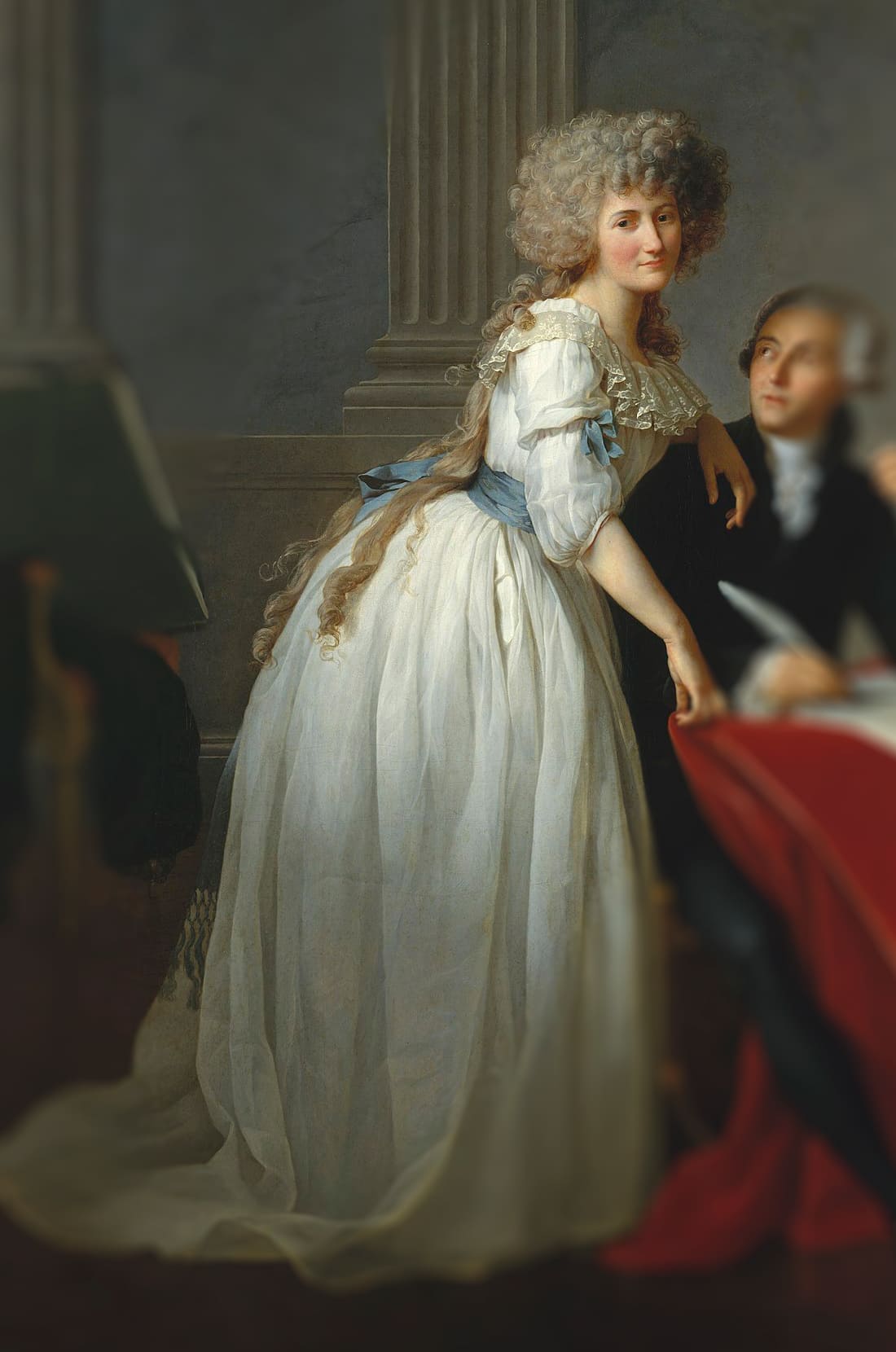 detalle de retrato de monsieur lavoisier y su esposa • Qué se usaba antes del corsé