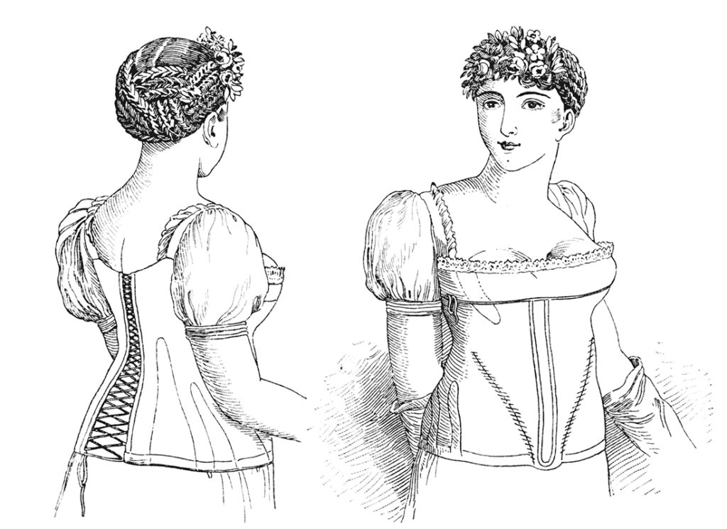 ilustracion de saint elme gautier de 1893 el corset a la ninon de 1810 • Cuándo surge el corsé