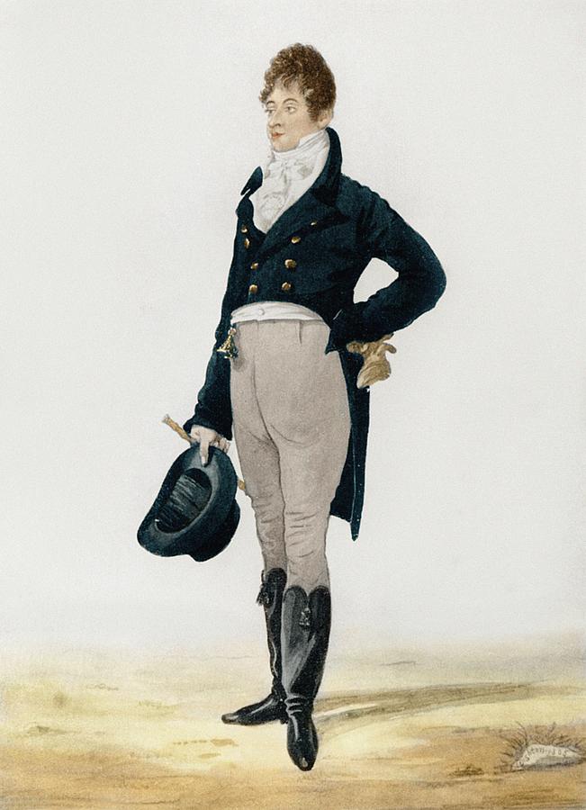 George Beau Brummell acuarela por Richard Dighton 1805 • spencer jacket o chaqueta spencer